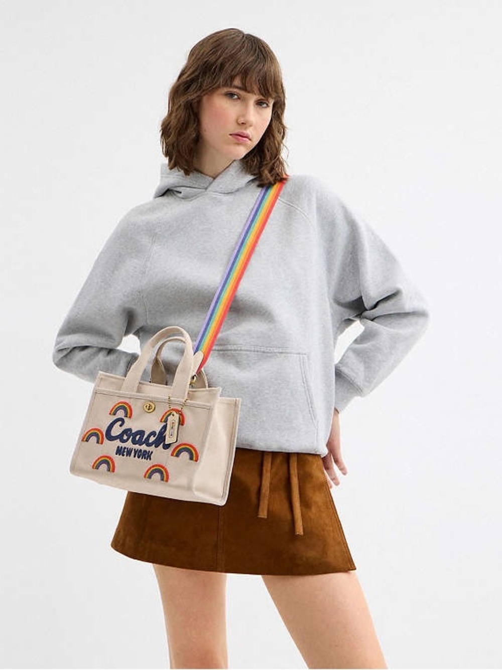 Coach Cargo Tote Bag 26 With Rainbow - Picture 7 of 12